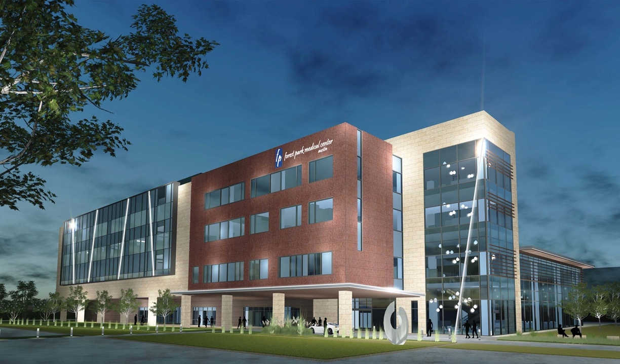 exterior rendering of a modern medical building
