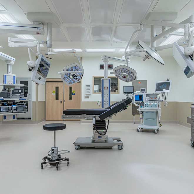 Modern operation room inside of a hospital