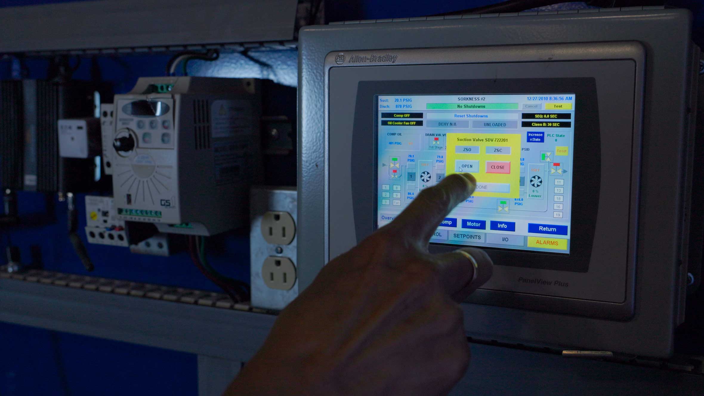 Controls and automations screen with energy management system