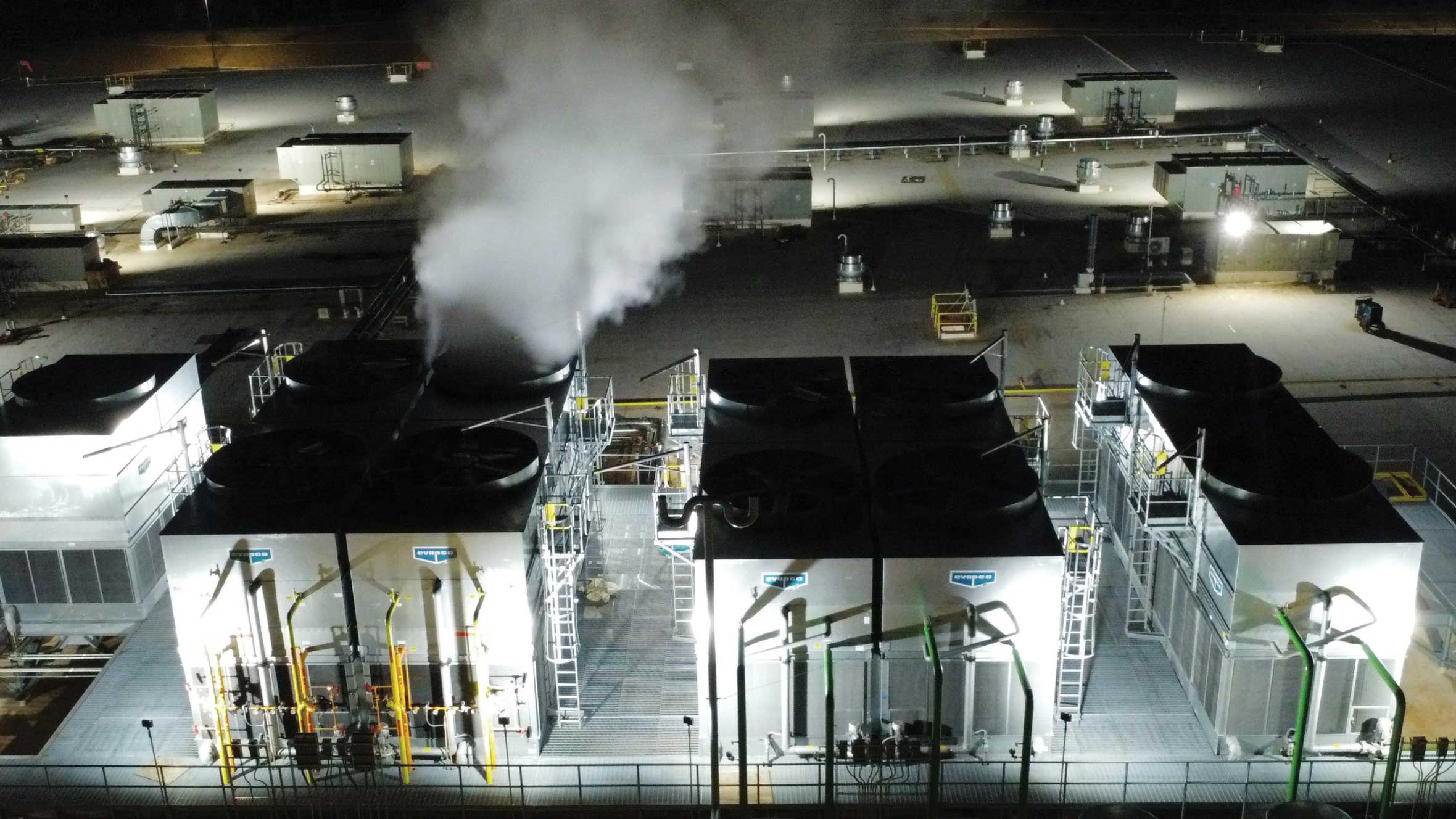 outdoor overhead view of a facility's rooftop